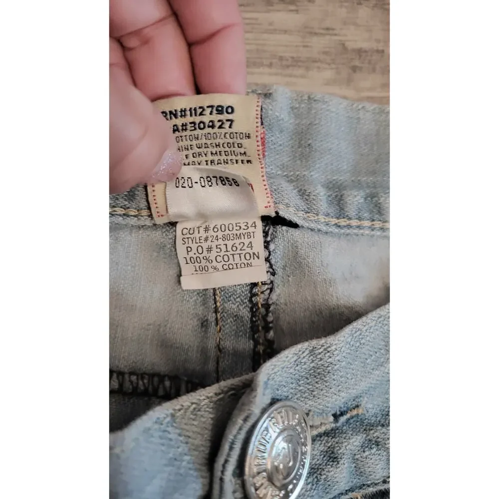 True Religion Billy Super T Light Wash Jeans Men's 34 USA Y2K 33x29